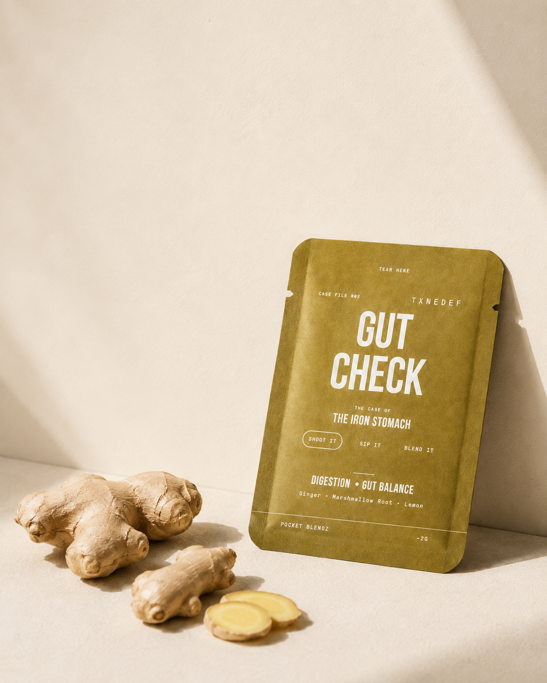 GUT CHECK – Digestion and gut balance wellness shot.