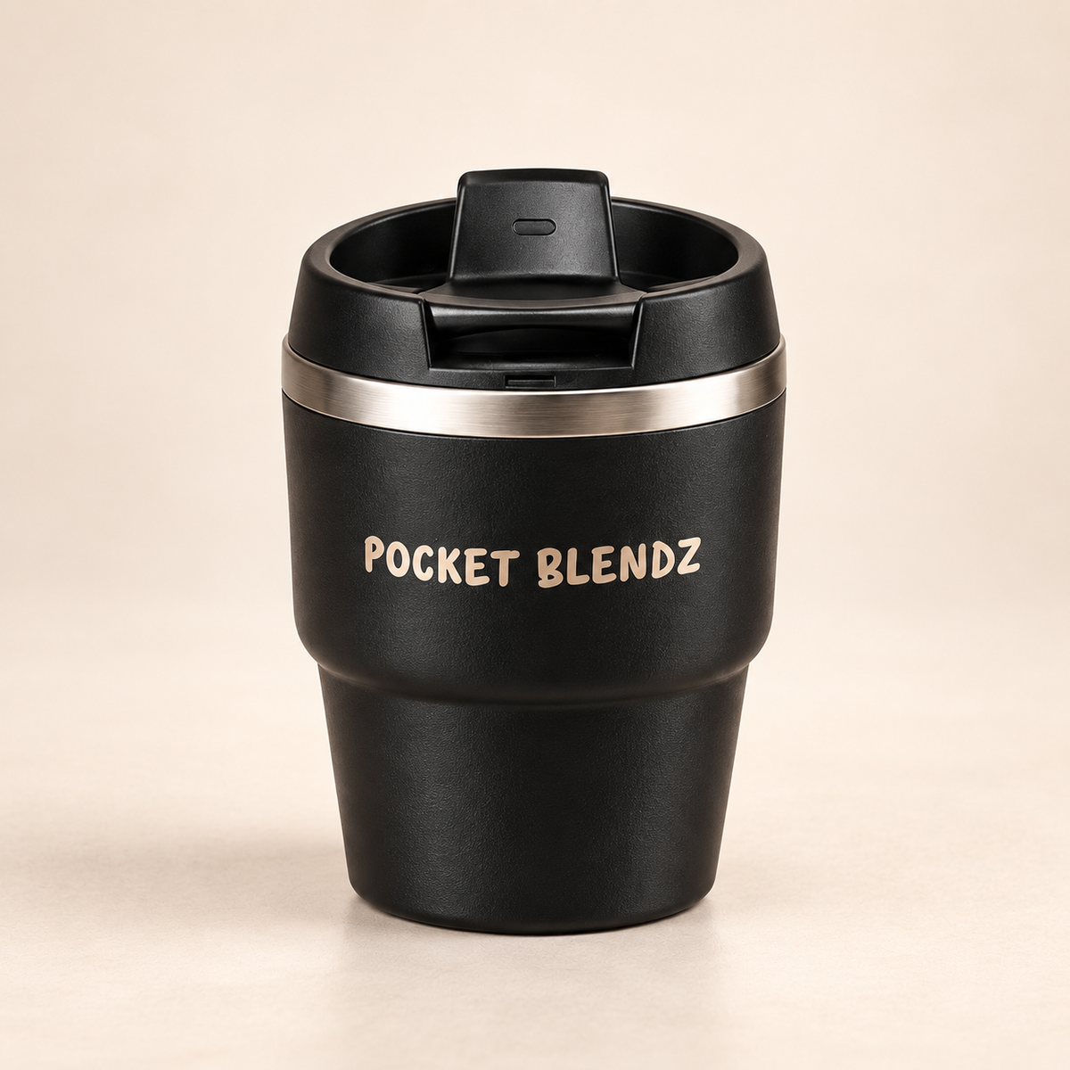 Pocket Blendz black 4 oz stainless steel tumbler